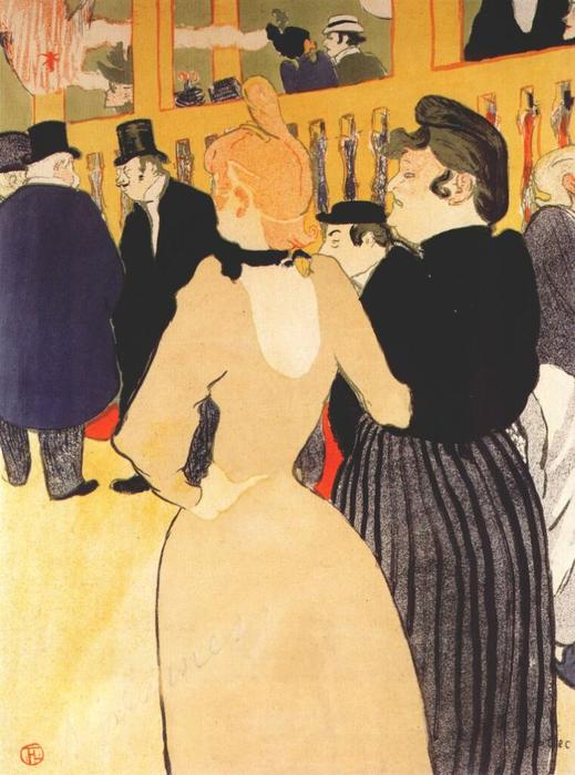 WikiOO.org - Güzel Sanatlar Ansiklopedisi - Resim, Resimler Henri De Toulouse Lautrec - Au Moulin Rouge (La Goulue et la Môme Fromage)