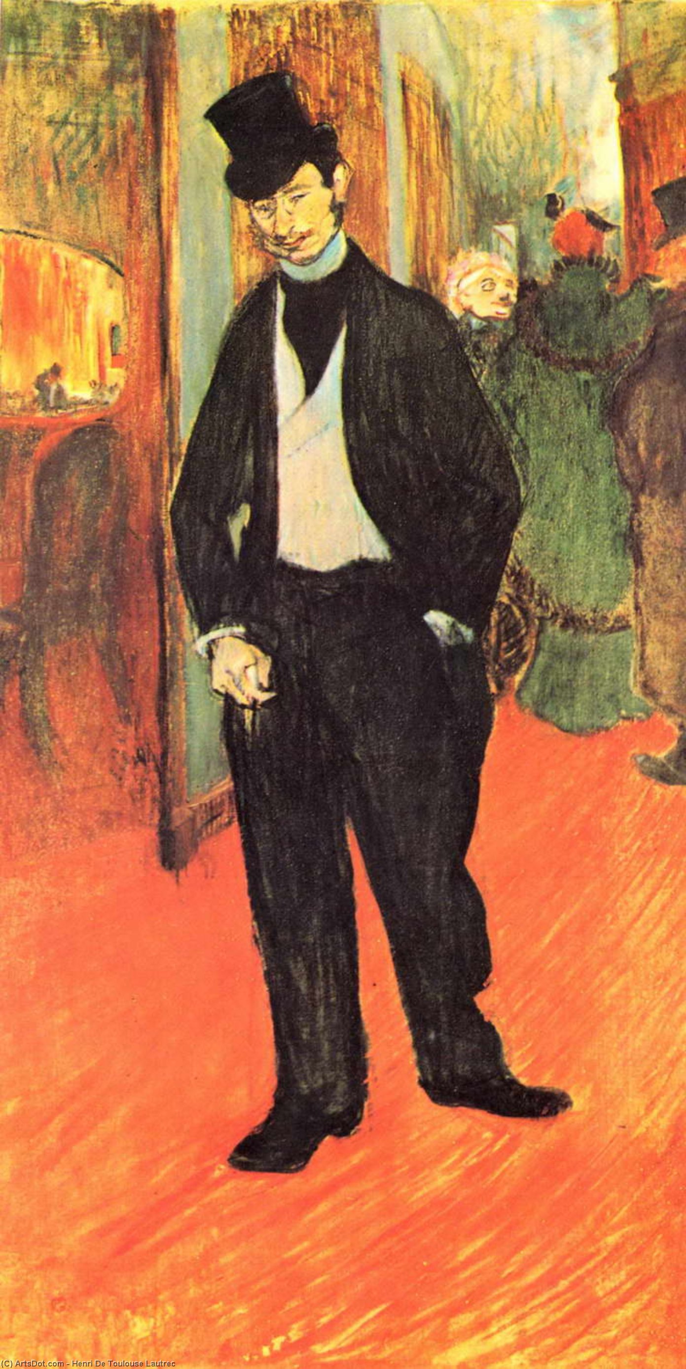 Wikioo.org - The Encyclopedia of Fine Arts - Painting, Artwork by Henri De Toulouse Lautrec - Gabriel Tapié de Céleyran at the Comédie Française