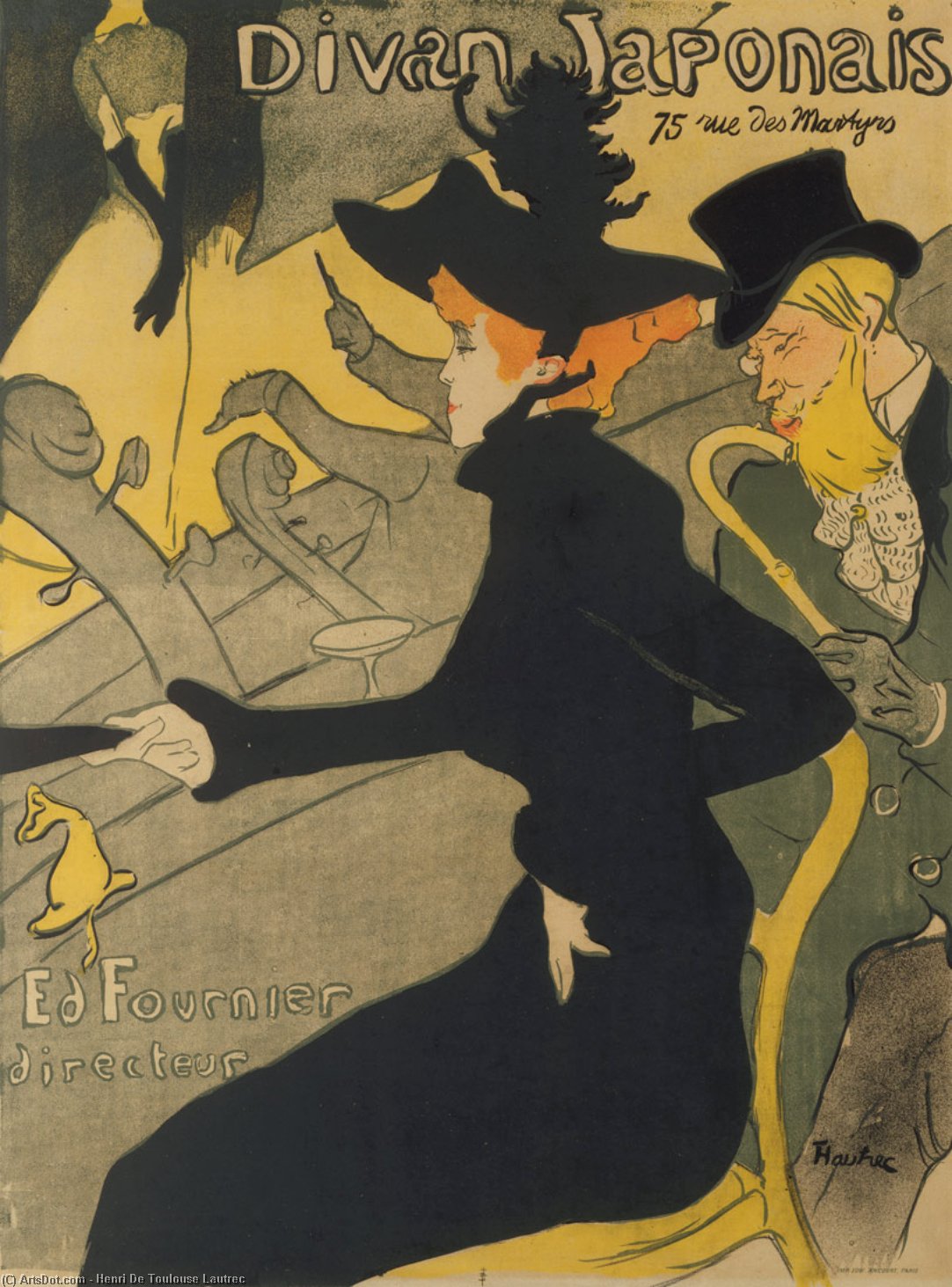 WikiOO.org - Encyclopedia of Fine Arts - Schilderen, Artwork Henri De Toulouse Lautrec - Le Divan Japonais