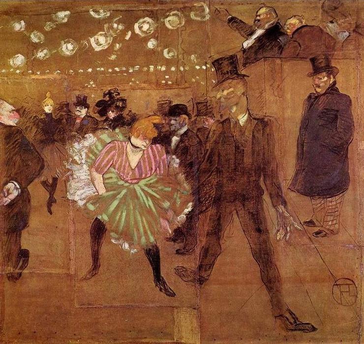 WikiOO.org - Encyclopedia of Fine Arts - Maleri, Artwork Henri De Toulouse Lautrec - Le Goulue Dancing with Valentin-le-Desosse