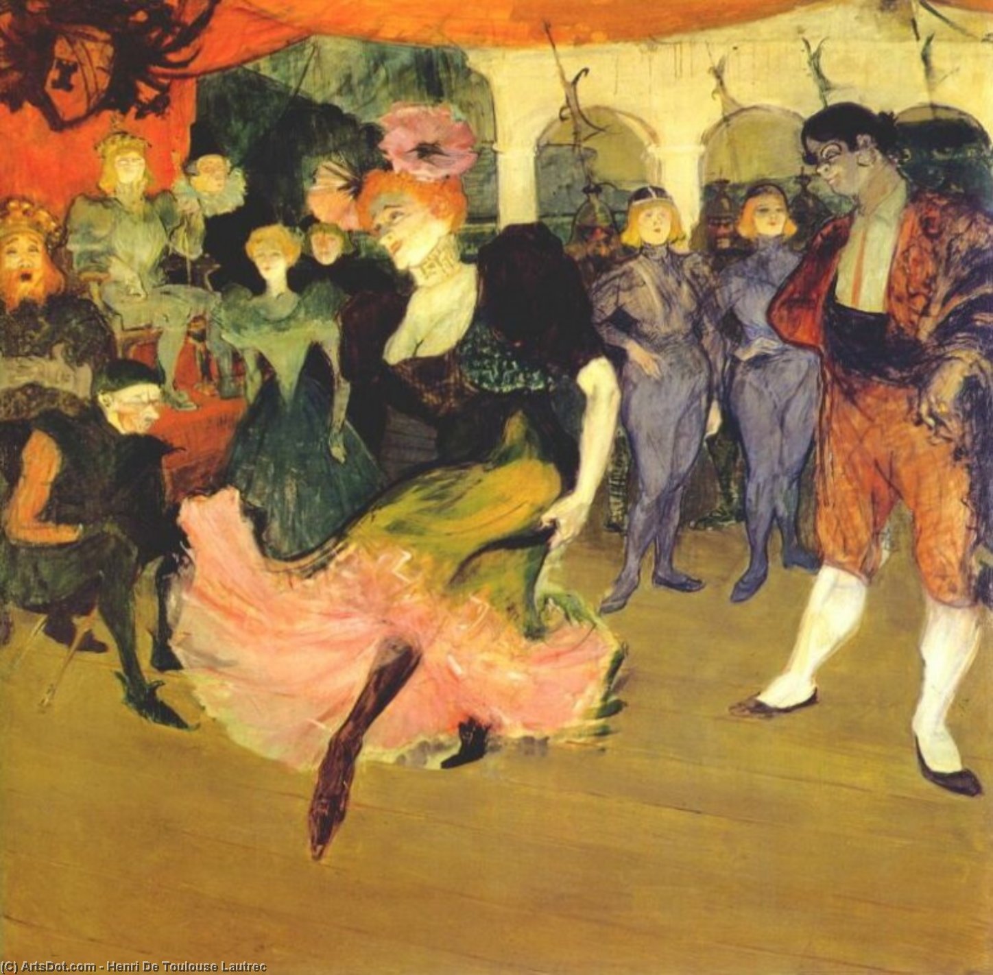Wikioo.org - The Encyclopedia of Fine Arts - Painting, Artwork by Henri De Toulouse Lautrec - Marcelle Lender Dancing the Bolero in Chilperic