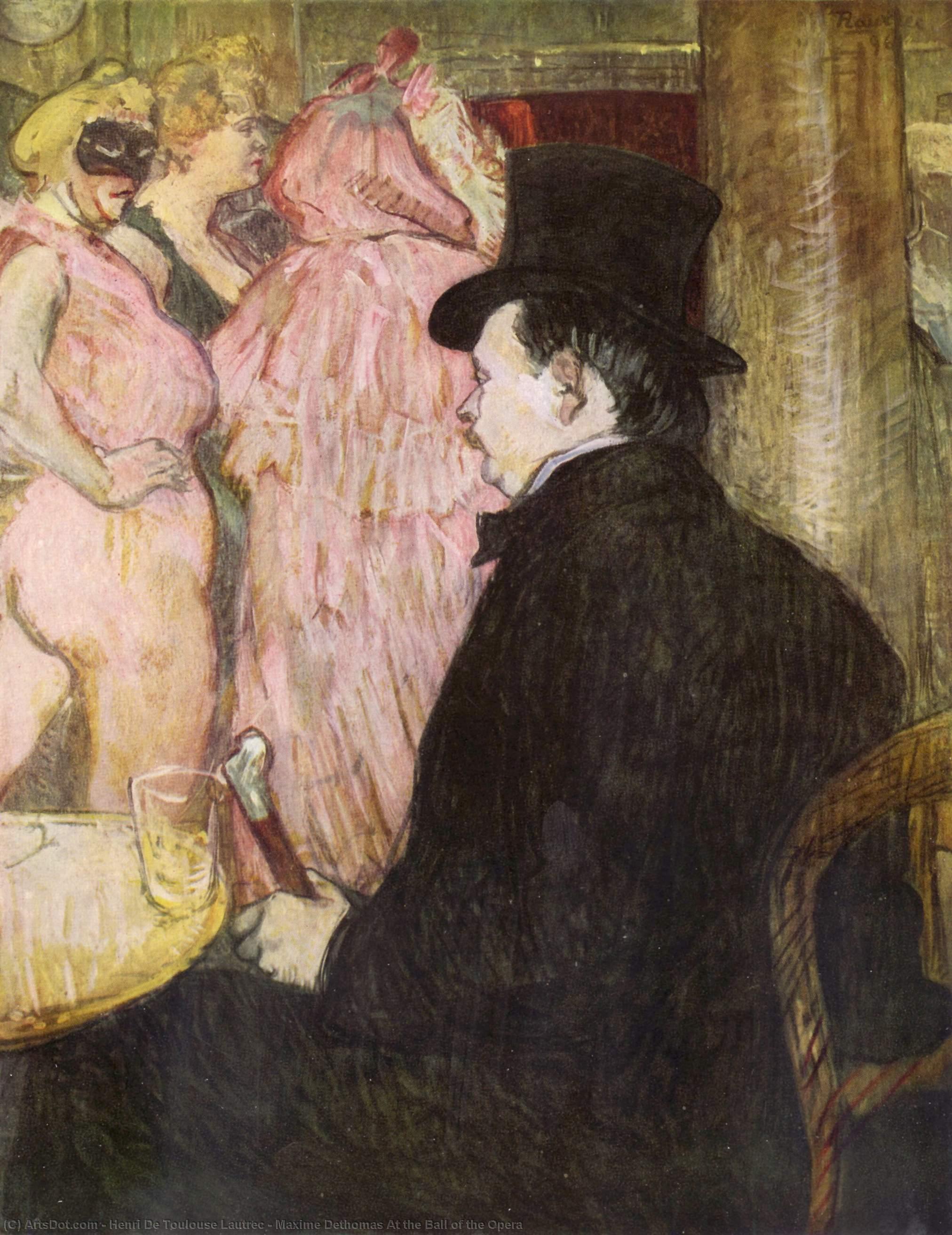 WikiOO.org - 백과 사전 - 회화, 삽화 Henri De Toulouse Lautrec - Maxime Dethomas At the Ball of the Opera