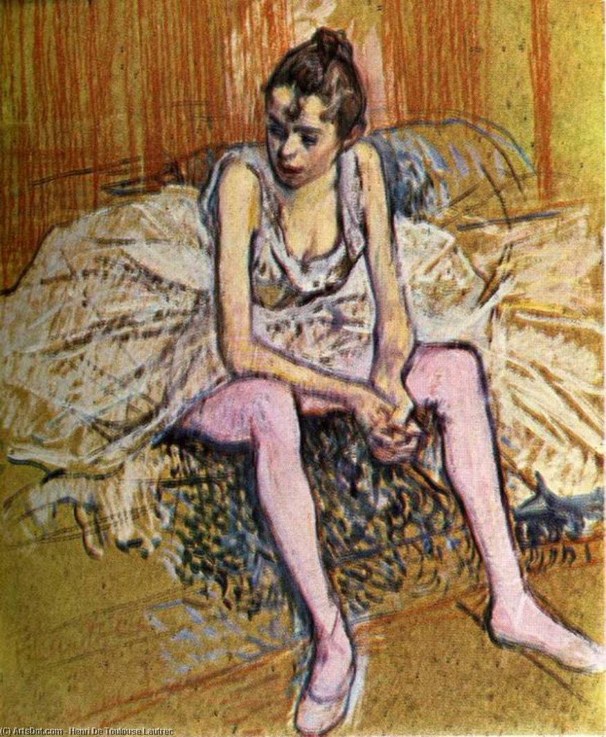 Wikioo.org - The Encyclopedia of Fine Arts - Painting, Artwork by Henri De Toulouse Lautrec - Seated Dancer