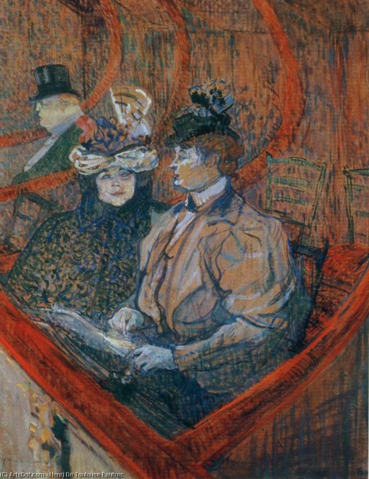 WikiOO.org - Encyclopedia of Fine Arts - Maľba, Artwork Henri De Toulouse Lautrec - Study for La Grande Loge