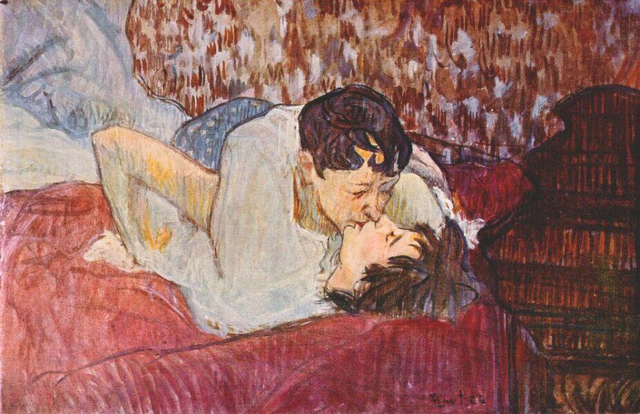Wikioo.org – La Enciclopedia de las Bellas Artes - Pintura, Obras de arte de Henri De Toulouse Lautrec - El beso