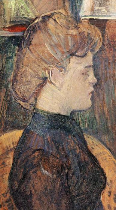 Wikioo.org – La Enciclopedia de las Bellas Artes - Pintura, Obras de arte de Henri De Toulouse Lautrec - El Painter's Modelo Hélène Cambiar en el Studio1
