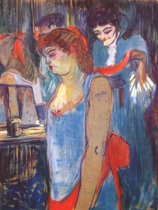 Wikioo.org – La Enciclopedia de las Bellas Artes - Pintura, Obras de arte de Henri De Toulouse Lautrec - La Mujer tatuada o La Colonia