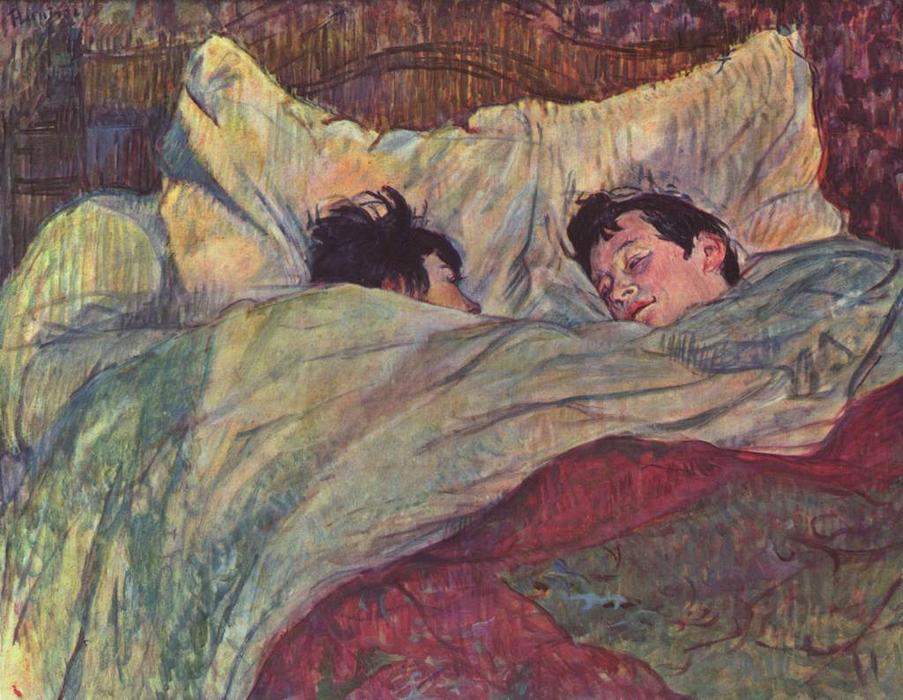 Wikioo.org – L'Enciclopedia delle Belle Arti - Pittura, Opere di Henri De Toulouse Lautrec - due ragazze in letto