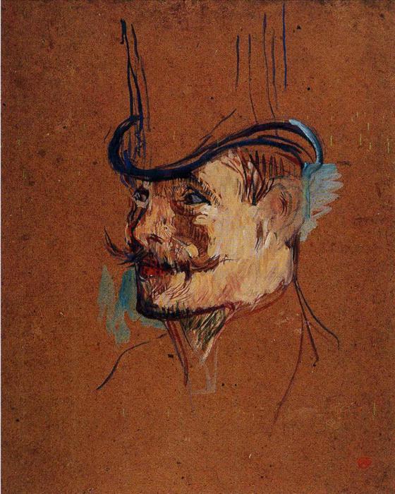 Wikioo.org - The Encyclopedia of Fine Arts - Painting, Artwork by Henri De Toulouse Lautrec - William Warrener (Study for The Englishman at the Moulin Rouge)