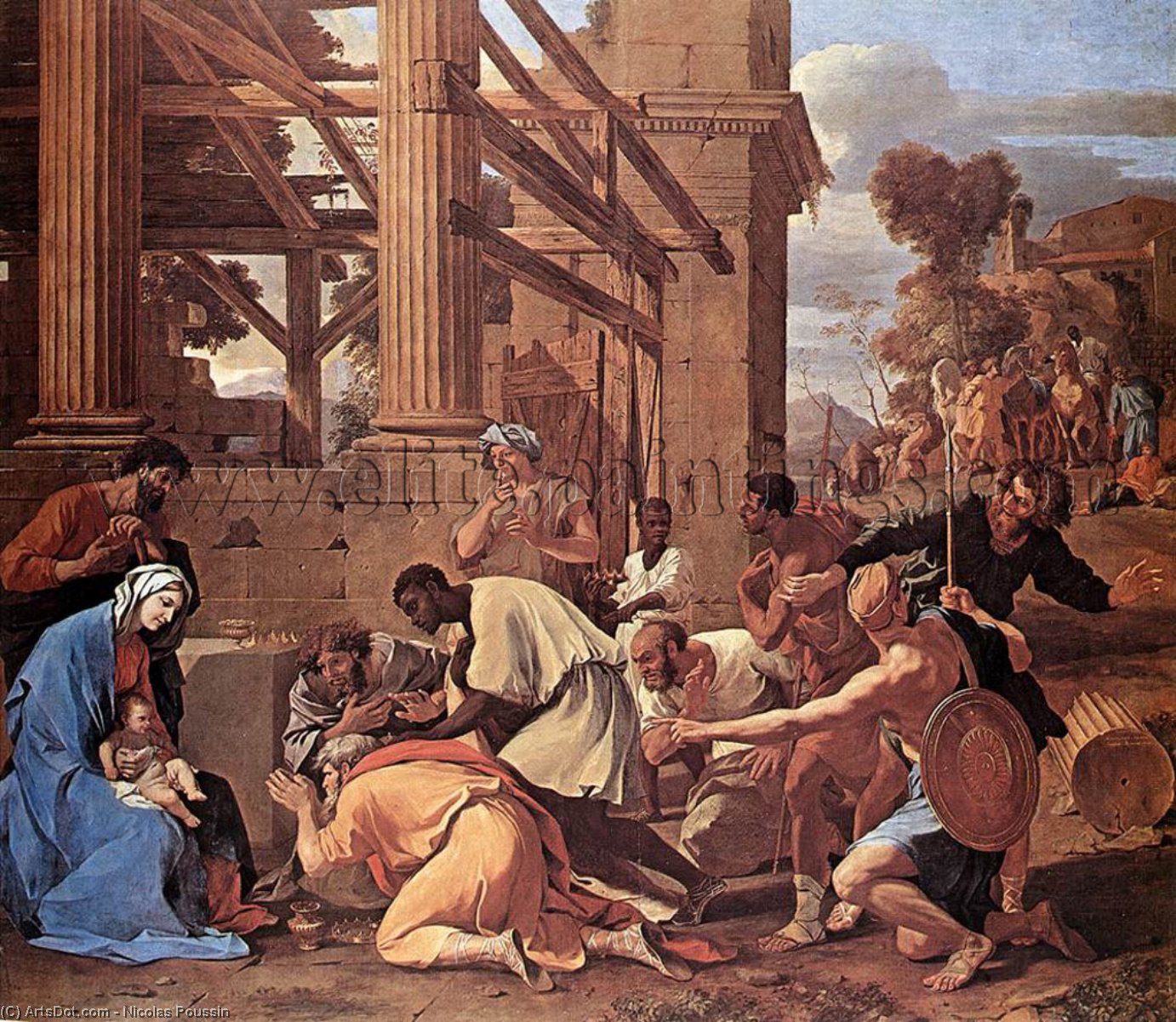 Wikioo.org - The Encyclopedia of Fine Arts - Painting, Artwork by Nicolas Poussin - Adoration of the Magi