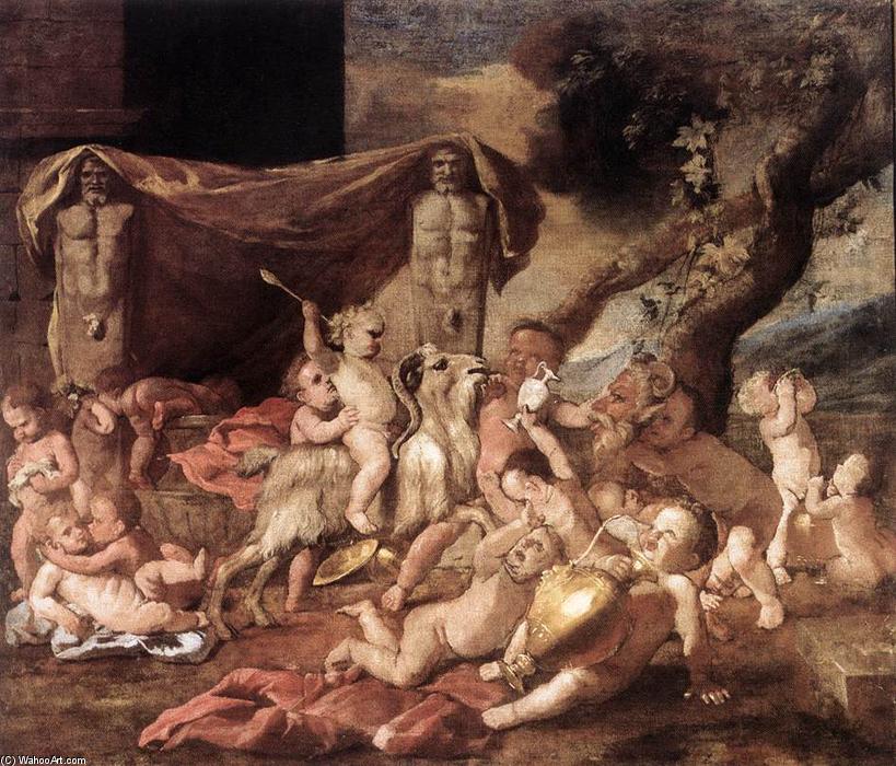 Wikioo.org - The Encyclopedia of Fine Arts - Painting, Artwork by Nicolas Poussin - Bacchanal of Putti