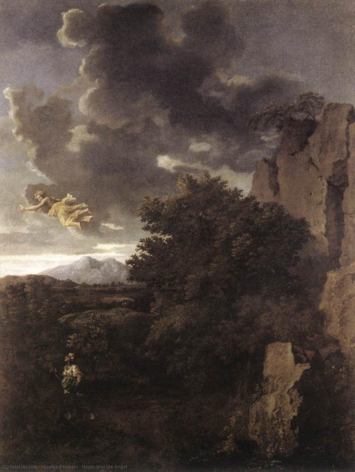 WikiOO.org - Енциклопедия за изящни изкуства - Живопис, Произведения на изкуството Nicolas Poussin - Hagar and the Angel