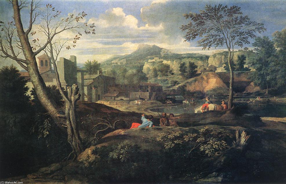 Wikioo.org - The Encyclopedia of Fine Arts - Painting, Artwork by Nicolas Poussin - Ideal Landscape
