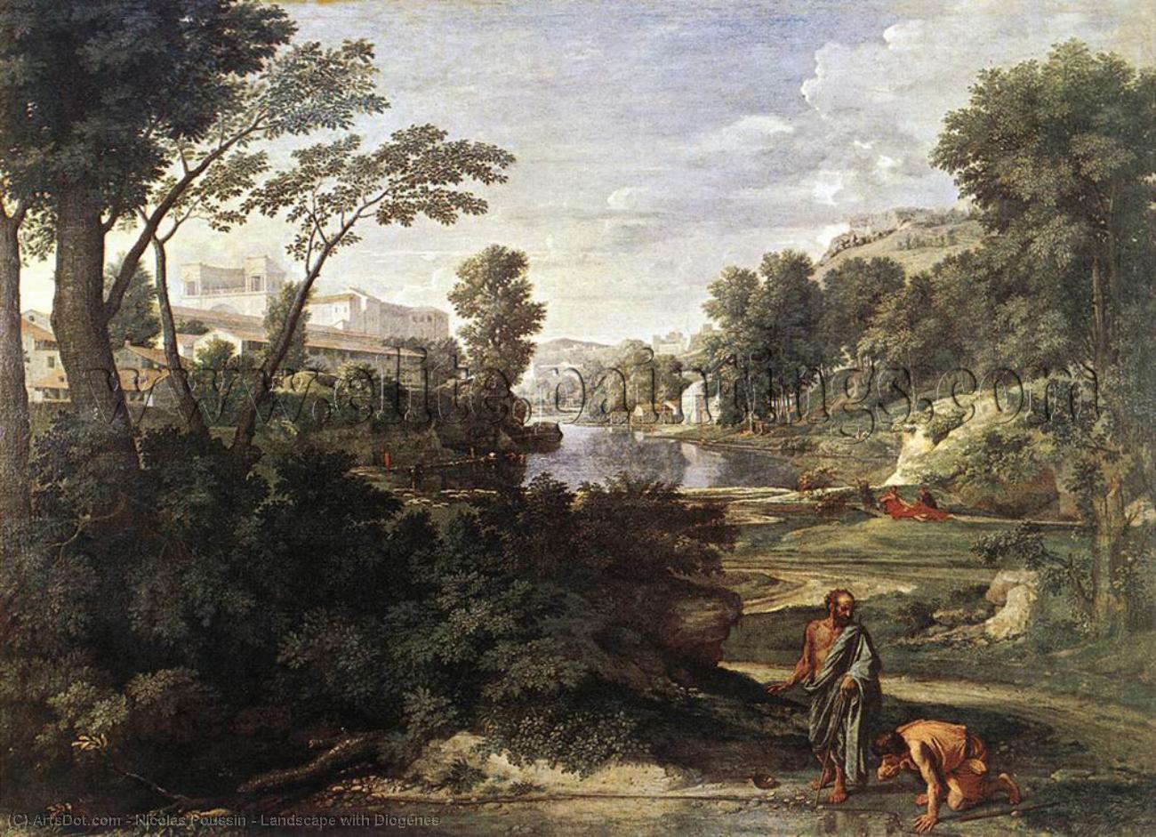 Wikioo.org - The Encyclopedia of Fine Arts - Painting, Artwork by Nicolas Poussin - Landscape with Diogenes