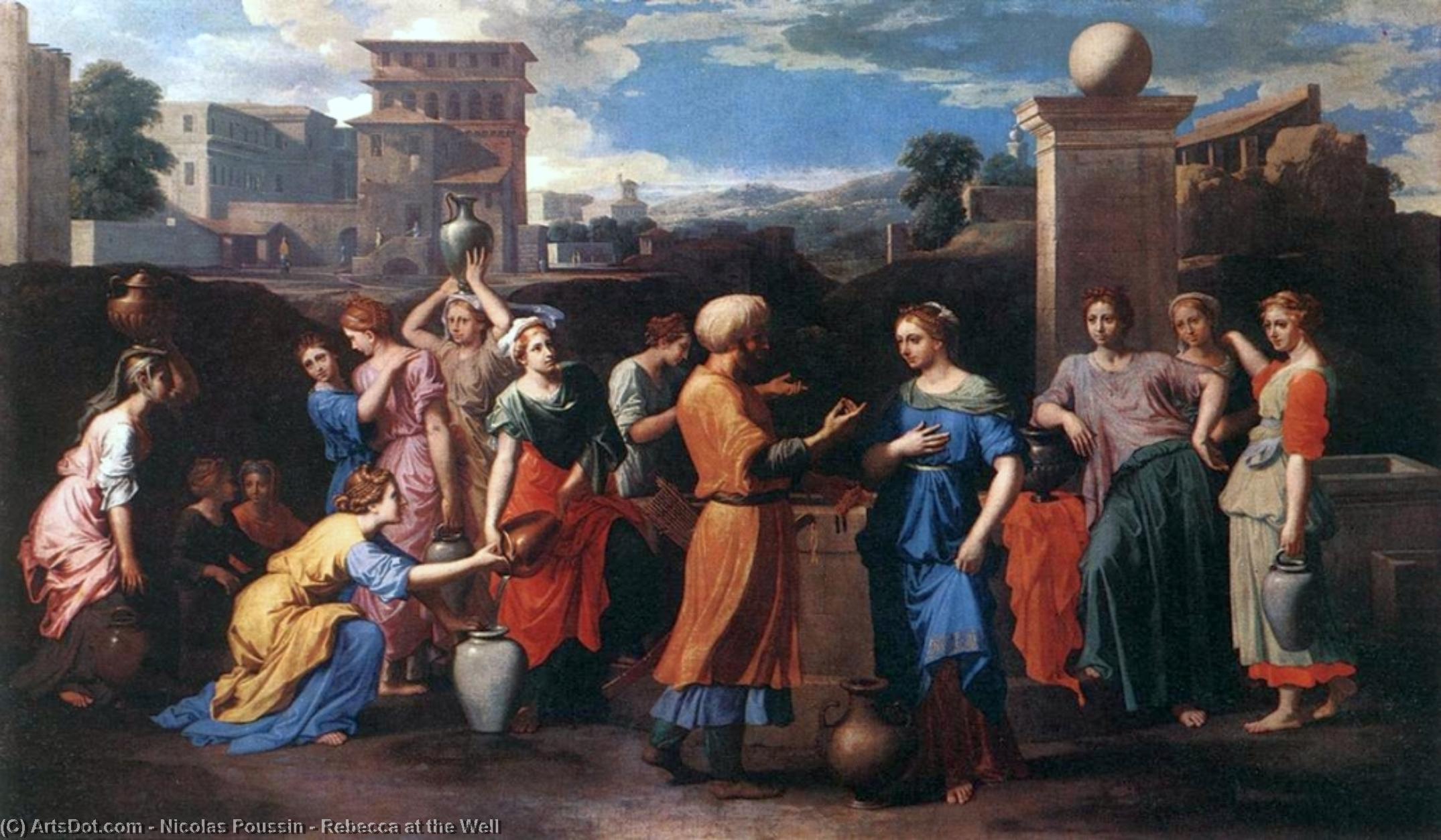 Wikioo.org – L'Enciclopedia delle Belle Arti - Pittura, Opere di Nicolas Poussin - Rebecca al pozzo