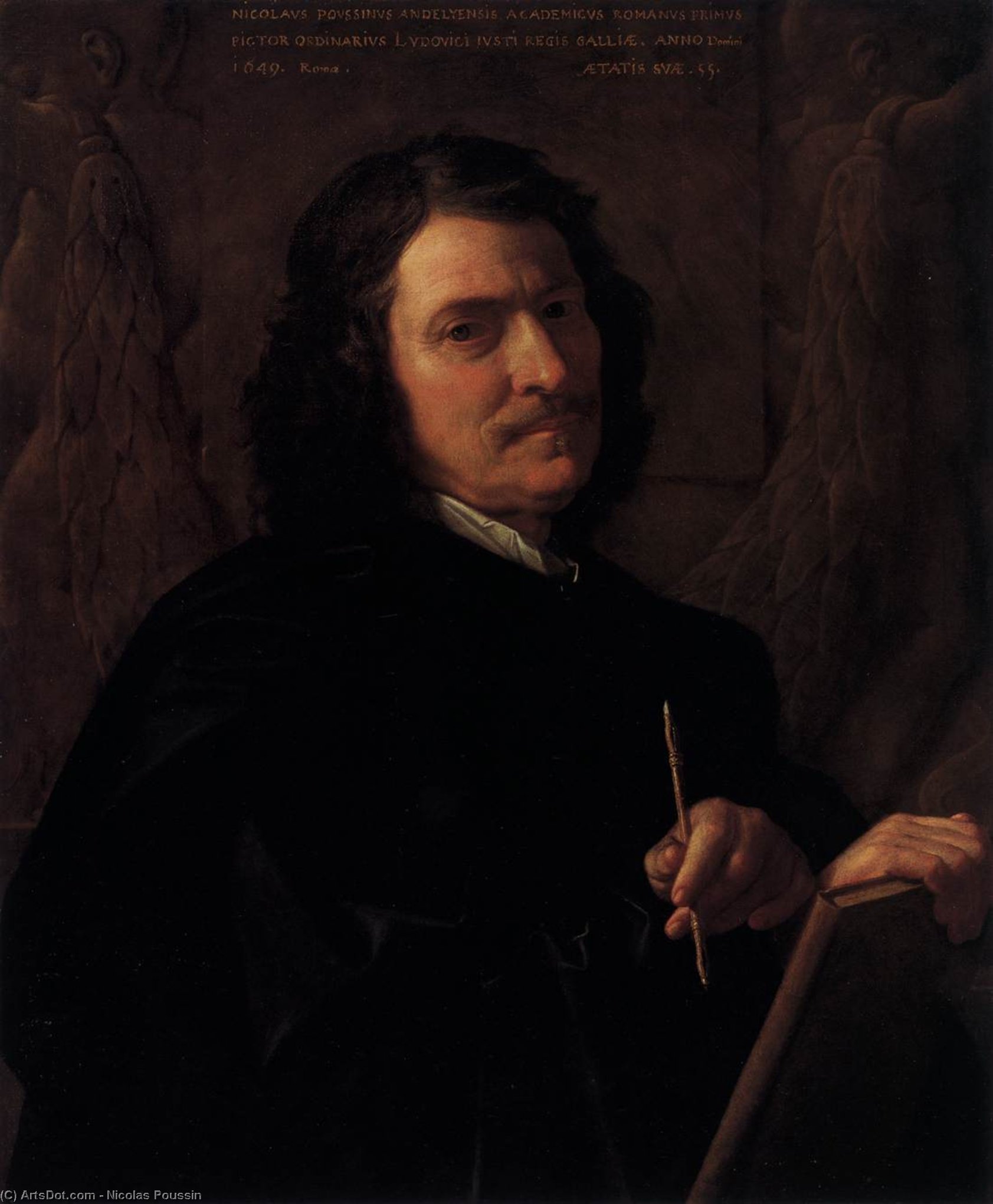 Wikioo.org - The Encyclopedia of Fine Arts - Painting, Artwork by Nicolas Poussin - Self-Portrait1