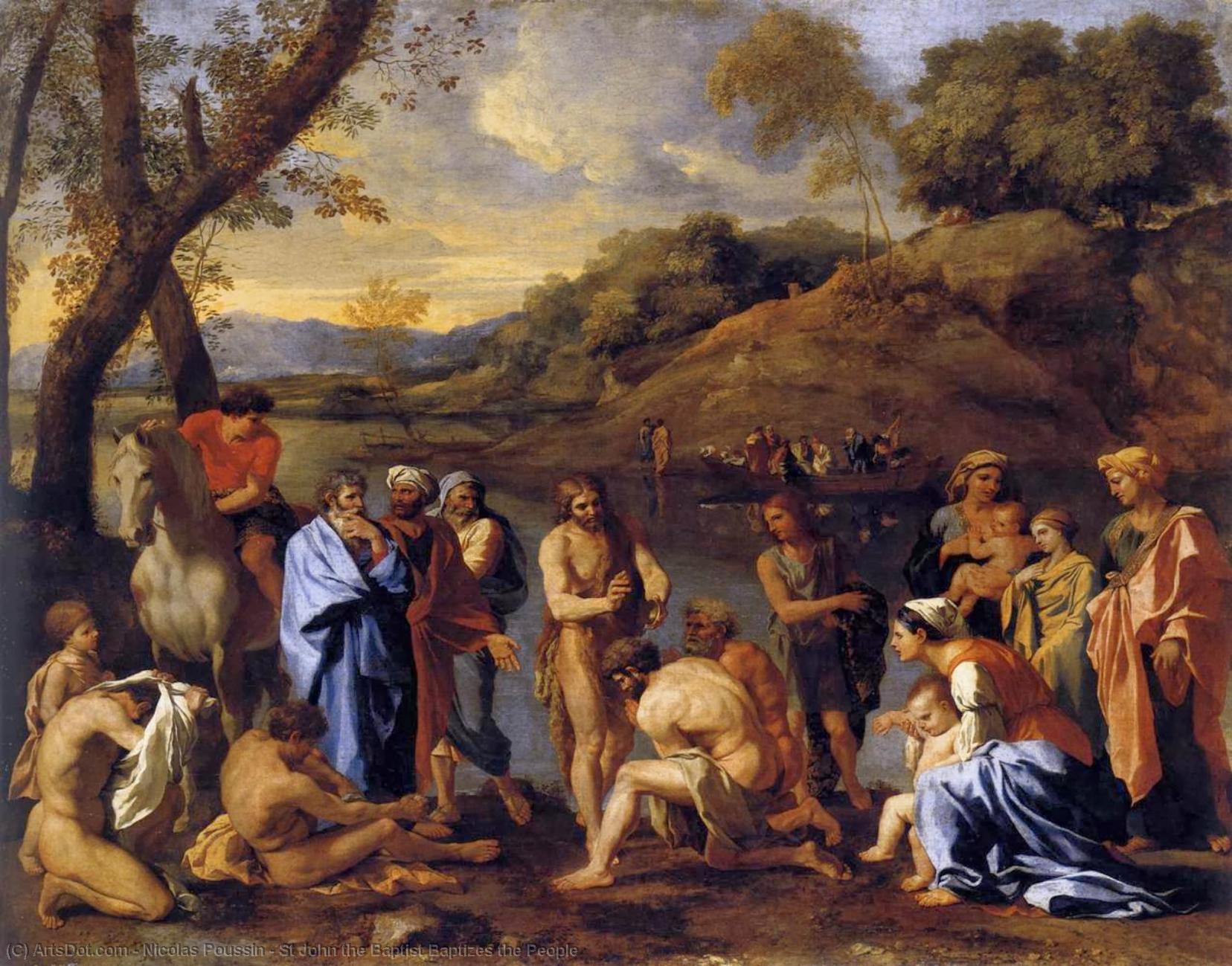 Wikioo.org - สารานุกรมวิจิตรศิลป์ - จิตรกรรม Nicolas Poussin - St John the Baptist Baptizes the People