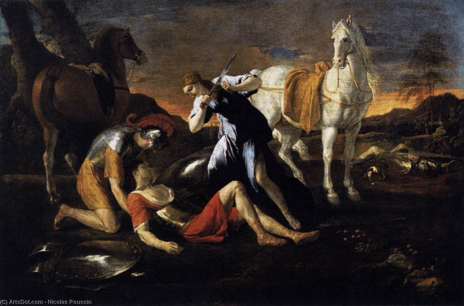 Wikioo.org - The Encyclopedia of Fine Arts - Painting, Artwork by Nicolas Poussin - Tancred and Erminia