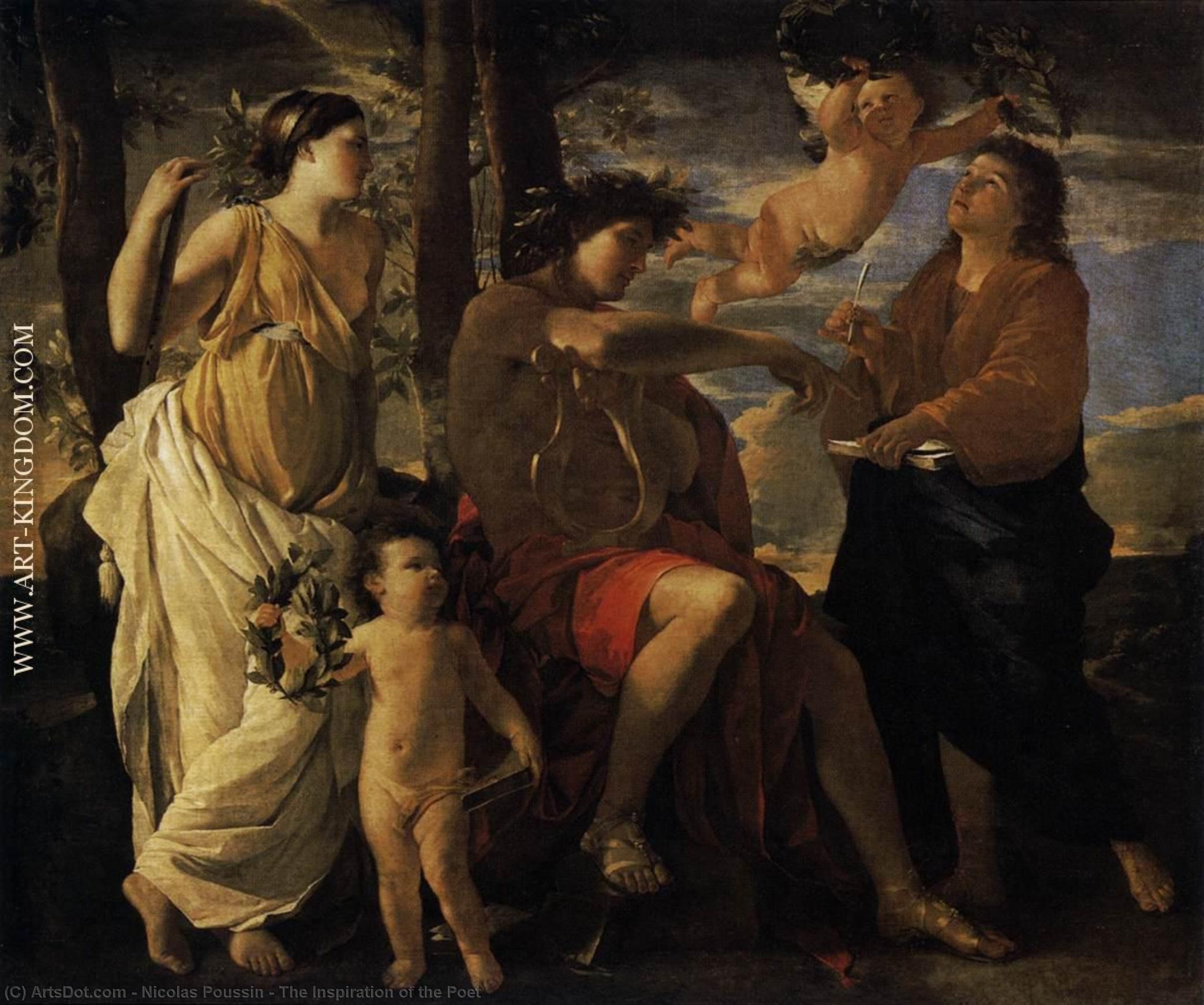 Wikioo.org - The Encyclopedia of Fine Arts - Painting, Artwork by Nicolas Poussin - The Inspiration of the Poet