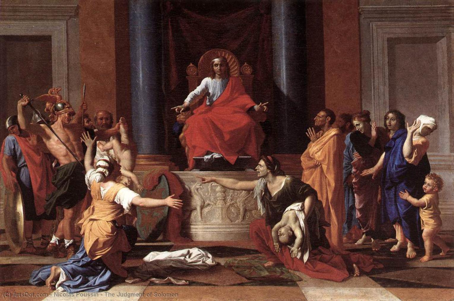 Wikioo.org – La Enciclopedia de las Bellas Artes - Pintura, Obras de arte de Nicolas Poussin - el juicio de Salomón