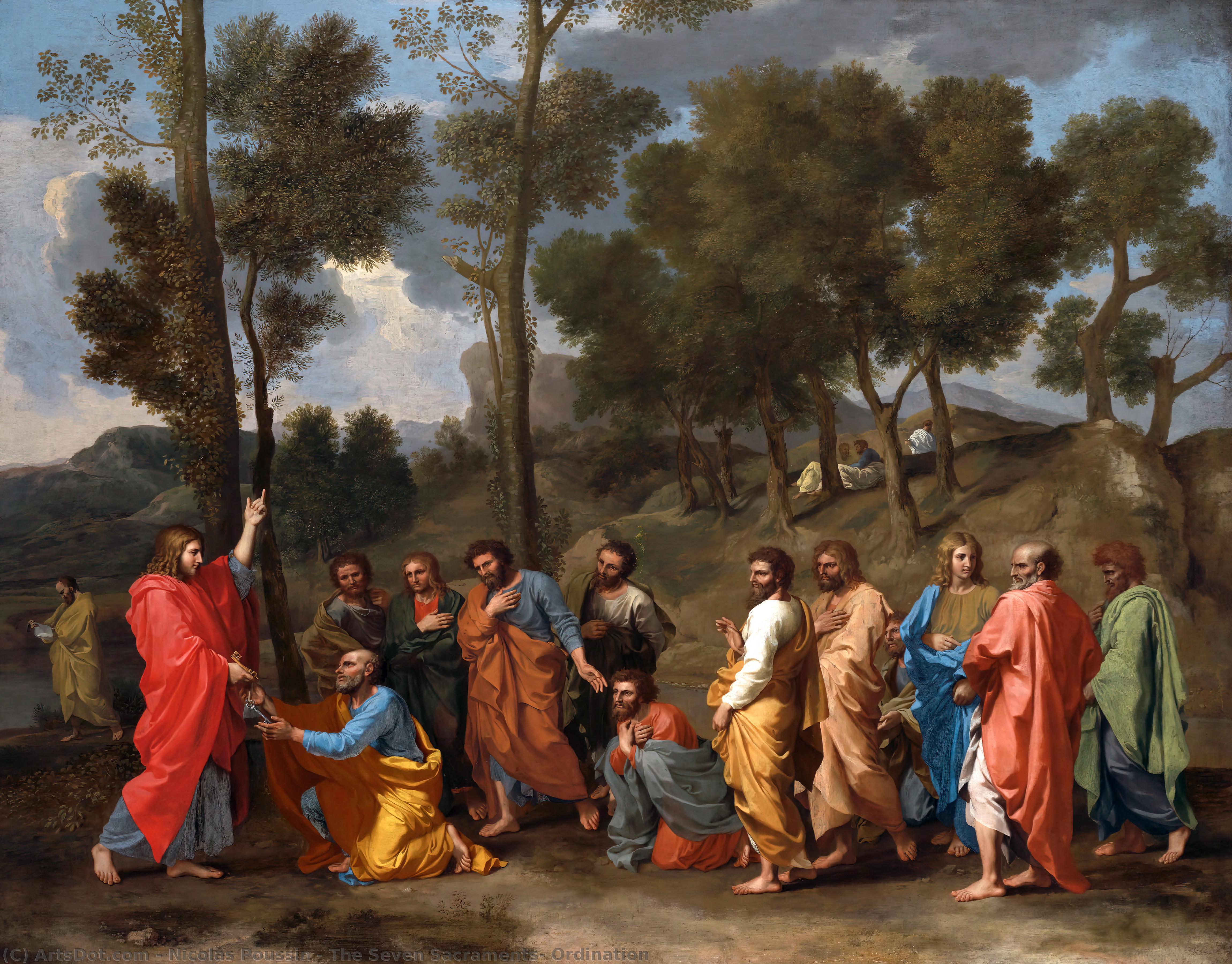 Wikioo.org – La Enciclopedia de las Bellas Artes - Pintura, Obras de arte de Nicolas Poussin - El siete sacramentos Ordenación