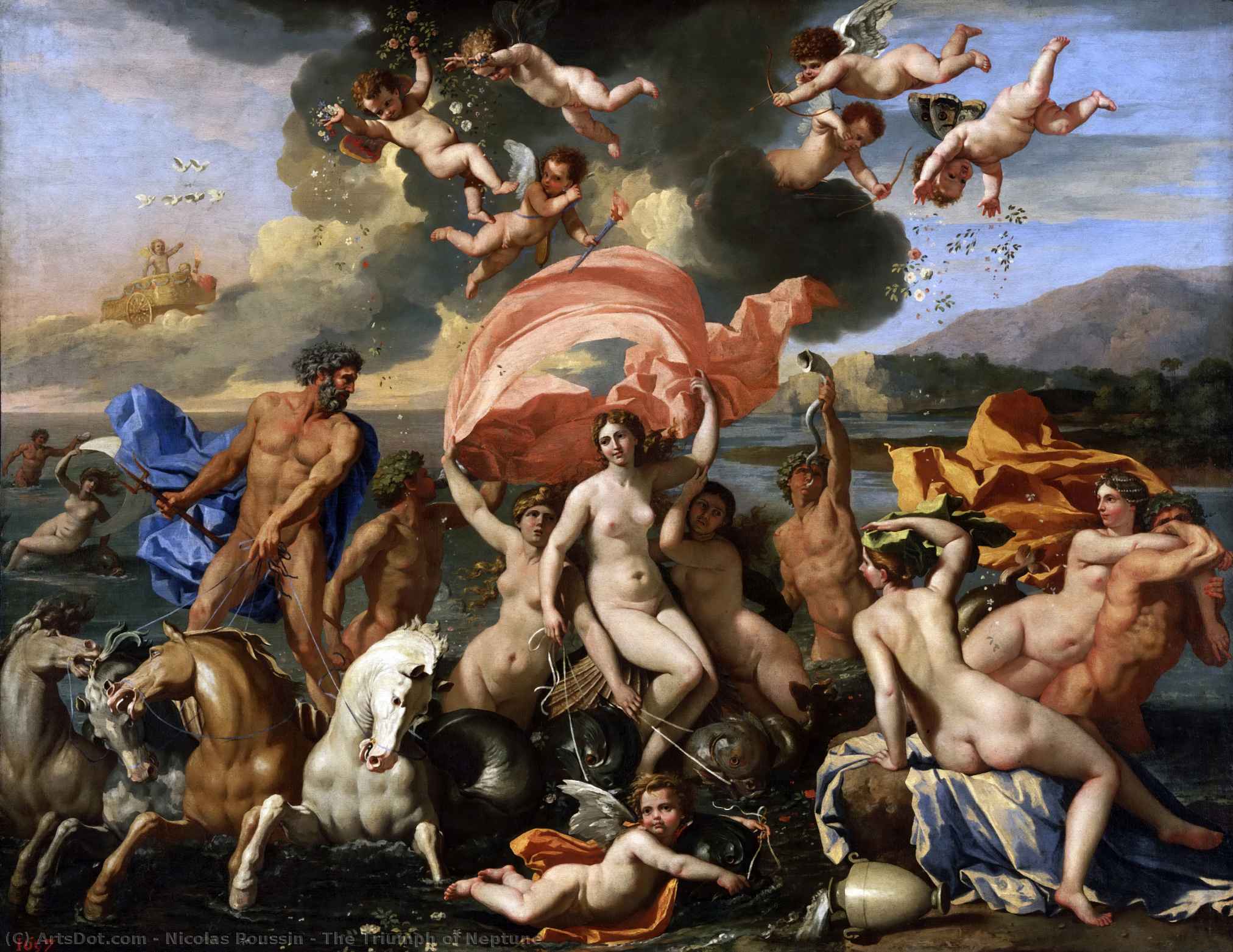 Wikioo.org - Bách khoa toàn thư về mỹ thuật - Vẽ tranh, Tác phẩm nghệ thuật Nicolas Poussin - The Triumph of Neptune