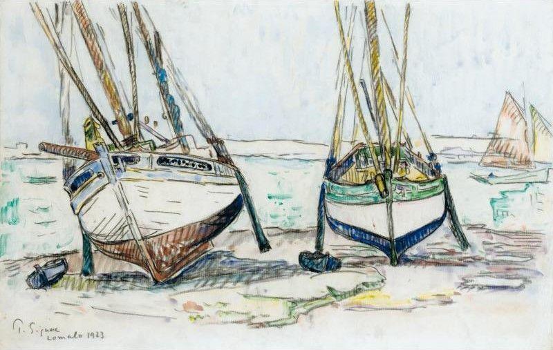 WikiOO.org - Enciklopedija dailės - Tapyba, meno kuriniai Paul Signac - Bateaux de pêche, Lomalo