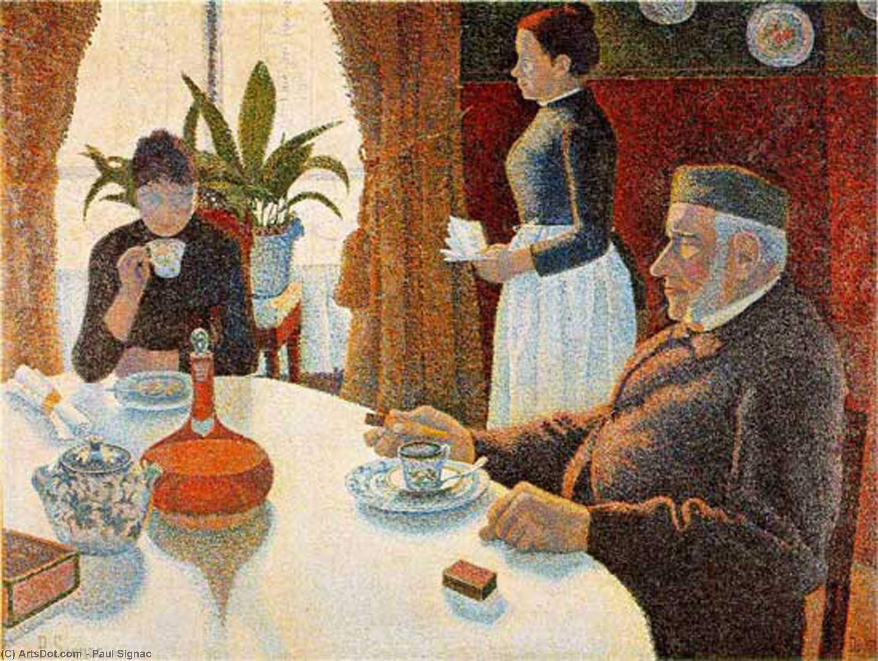Wikioo.org - The Encyclopedia of Fine Arts - Painting, Artwork by Paul Signac - Breakfast (The Dining Room)