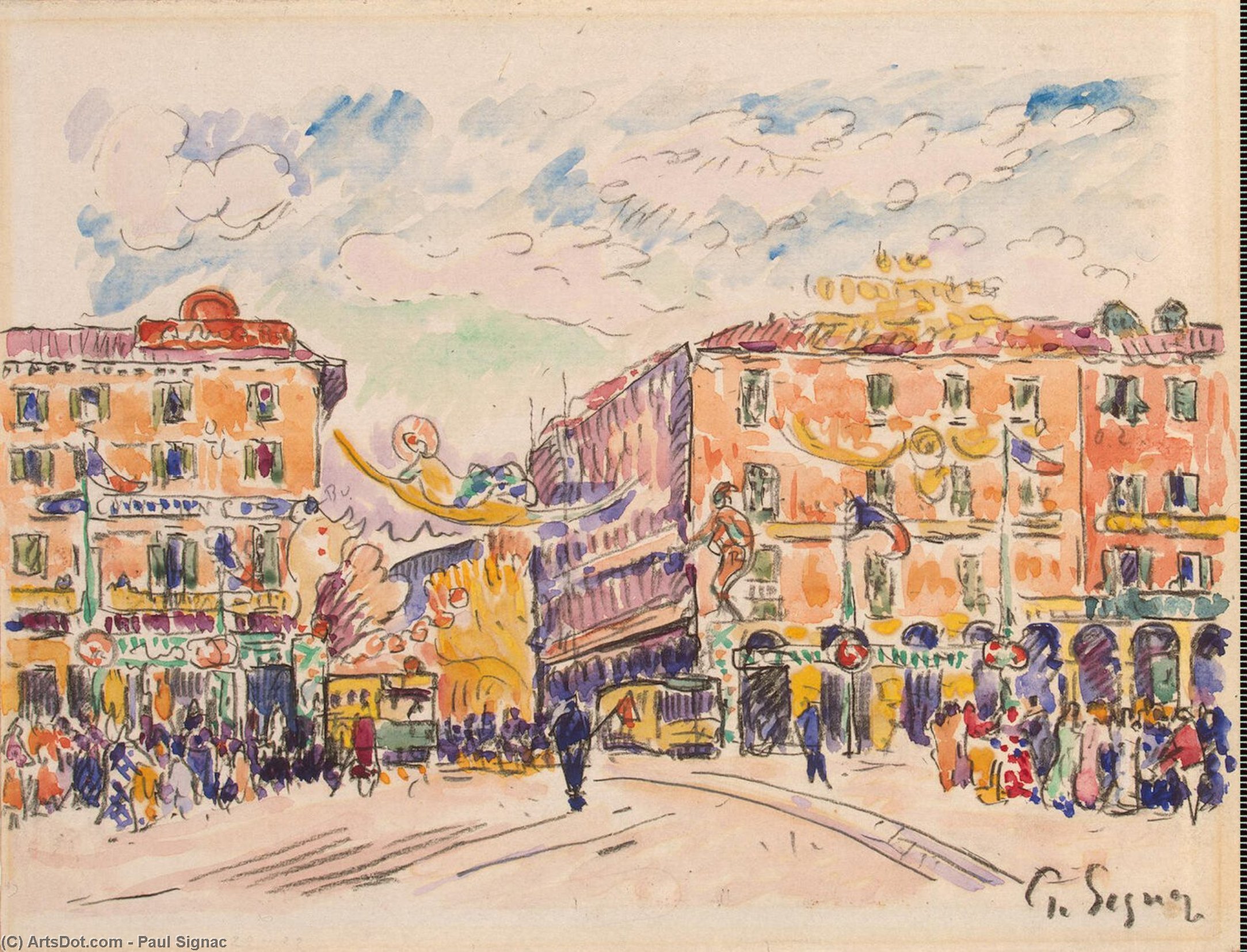 Wikioo.org - The Encyclopedia of Fine Arts - Painting, Artwork by Paul Signac - City Square