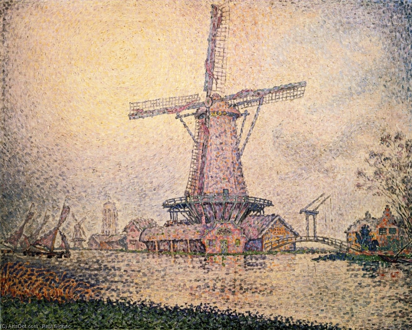 Wikioo.org - The Encyclopedia of Fine Arts - Painting, Artwork by Paul Signac - Dutch Mill at Edam