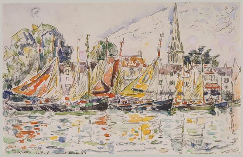 Wikioo.org - The Encyclopedia of Fine Arts - Painting, Artwork by Paul Signac - Fisihing Boats