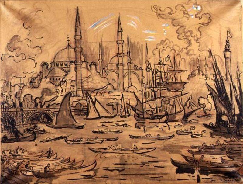 WikiOO.org - Encyclopedia of Fine Arts - Maleri, Artwork Paul Signac - Haghia Sophia, Istanbul
