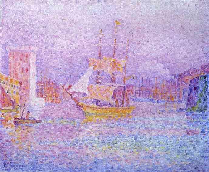 Wikioo.org - The Encyclopedia of Fine Arts - Painting, Artwork by Paul Signac - Harbour at Marseilles