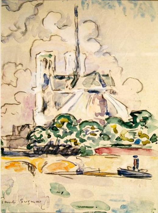 Wikoo.org - موسوعة الفنون الجميلة - اللوحة، العمل الفني Paul Signac - Notre Dame1