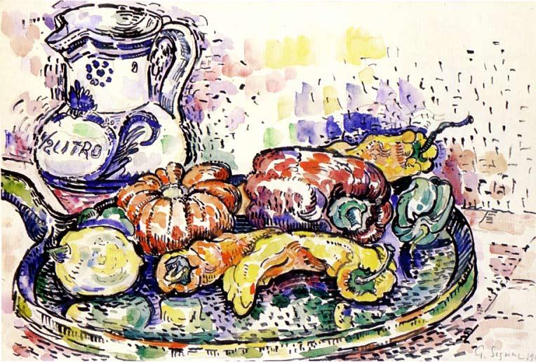 Wikioo.org - The Encyclopedia of Fine Arts - Painting, Artwork by Paul Signac - Still Life with Pitcher