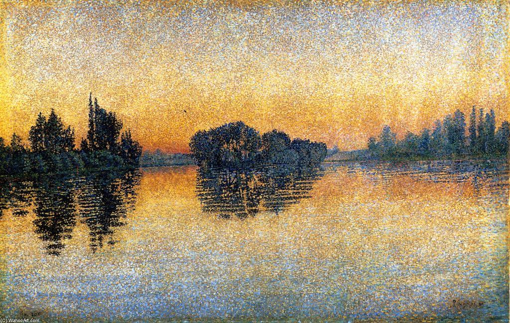 Wikioo.org - The Encyclopedia of Fine Arts - Painting, Artwork by Paul Signac - Sunset, Herblay, Opus 206