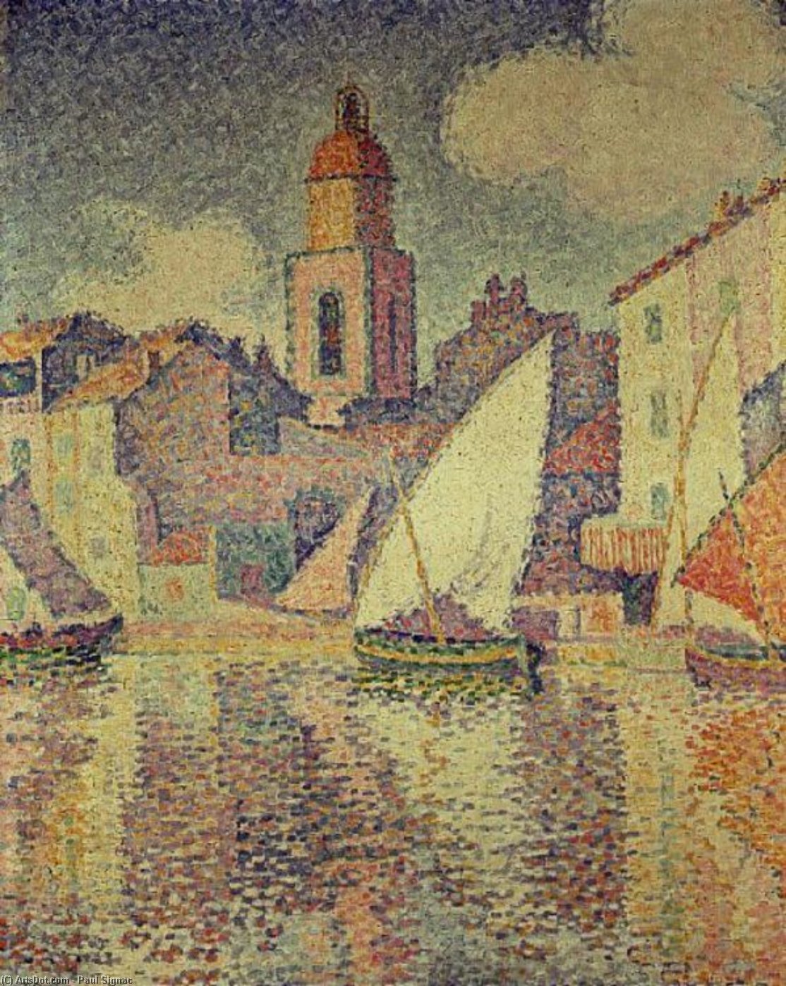 Wikioo.org - The Encyclopedia of Fine Arts - Painting, Artwork by Paul Signac - The Clocktower at St. Tropez