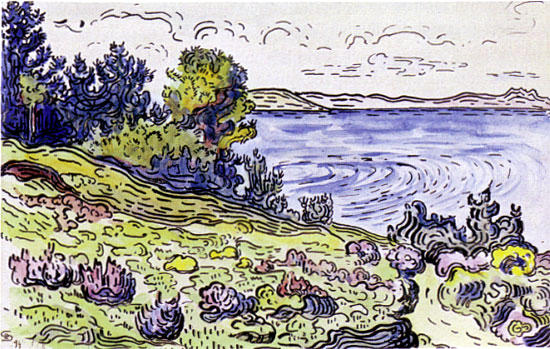 Wikioo.org - Encyklopedia Sztuk Pięknych - Malarstwo, Grafika Paul Signac - The Coastal Path, Saint-Tropez