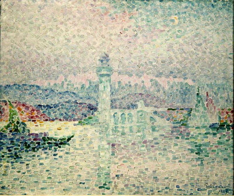 Wikioo.org - The Encyclopedia of Fine Arts - Painting, Artwork by Paul Signac - The Lighthouse at Antibes