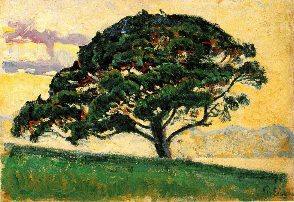 Wikioo.org - The Encyclopedia of Fine Arts - Painting, Artwork by Paul Signac - The Pine, St. Tropez (Le Pin, Saint Tropez)