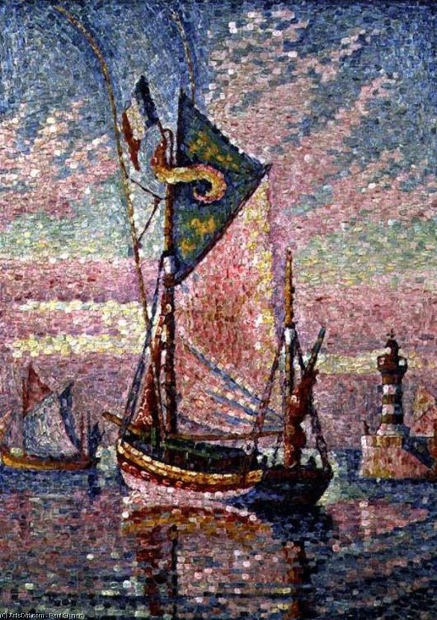 Wikioo.org - The Encyclopedia of Fine Arts - Painting, Artwork by Paul Signac - The Port at Concarneau