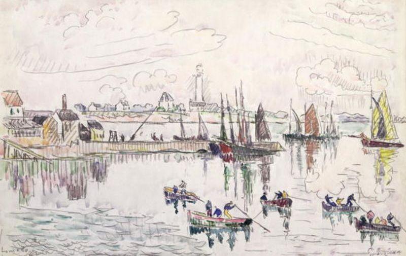 Wikioo.org - Encyklopedia Sztuk Pięknych - Malarstwo, Grafika Paul Signac - The Port of Lomalo, Brittany