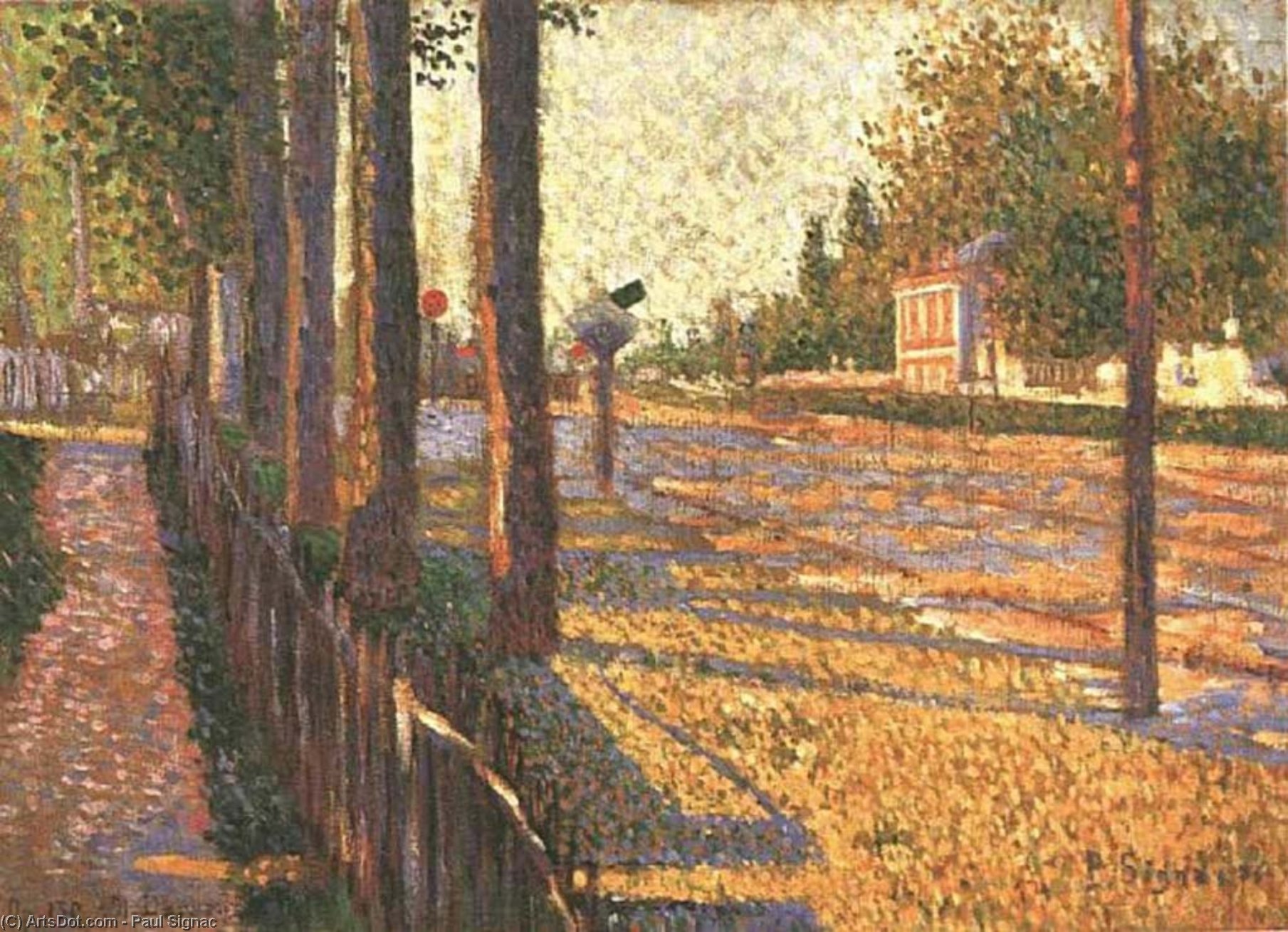 Wikioo.org - The Encyclopedia of Fine Arts - Painting, Artwork by Paul Signac - The Railway at Bois Colombes