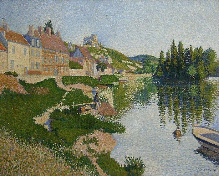 Wikioo.org - The Encyclopedia of Fine Arts - Painting, Artwork by Paul Signac - The River Bank, Petit-Andely