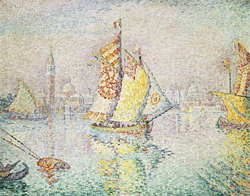 Wikioo.org - The Encyclopedia of Fine Arts - Painting, Artwork by Paul Signac - The Yellow Sail, Venice