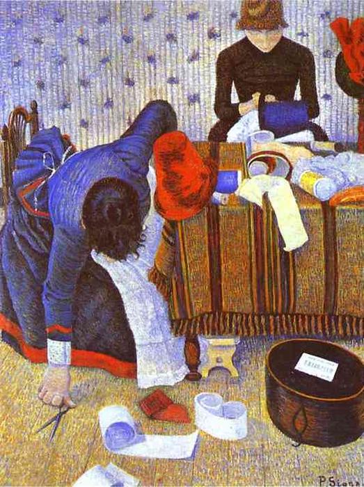 Wikioo.org - The Encyclopedia of Fine Arts - Painting, Artwork by Paul Signac - Two Milliners, Rue du Caire
