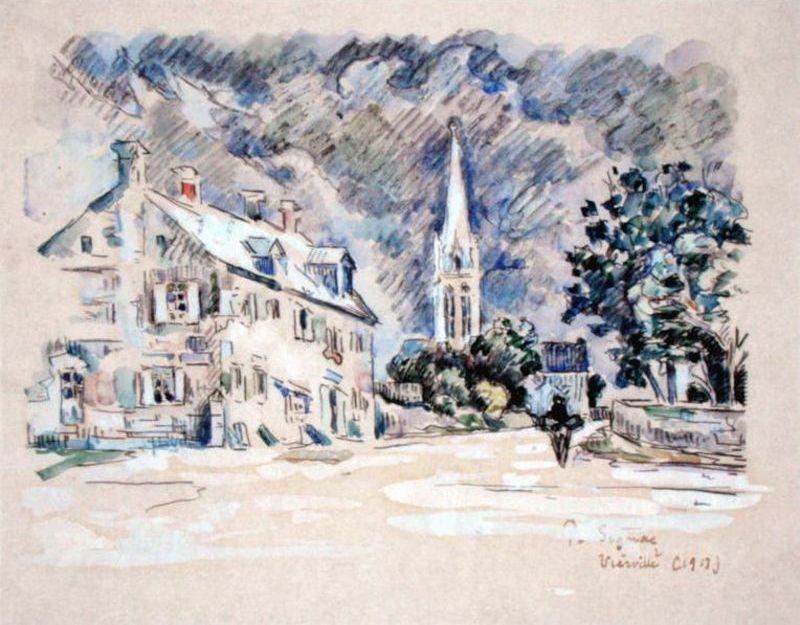 Wikioo.org - The Encyclopedia of Fine Arts - Painting, Artwork by Paul Signac - Vierville (Calvados)
