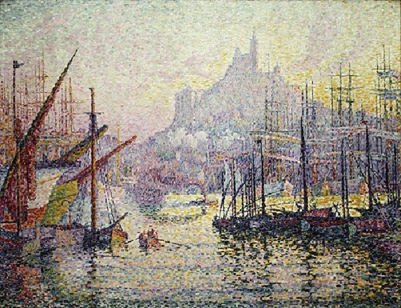 Wikoo.org - موسوعة الفنون الجميلة - اللوحة، العمل الفني Paul Signac - View of the Port of Marseilles