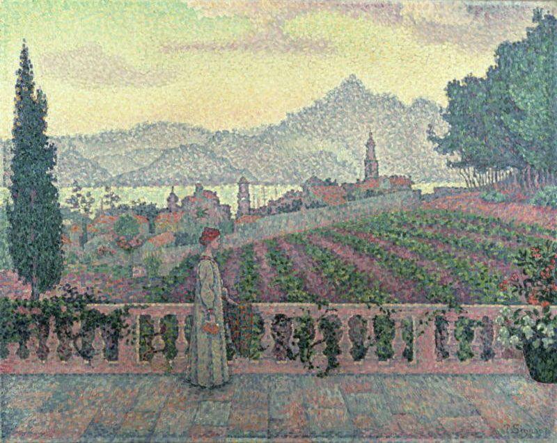 WikiOO.org - Encyclopedia of Fine Arts - Maleri, Artwork Paul Signac - Woman on the Terrace