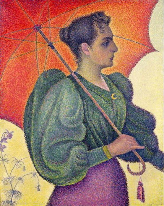 Wikoo.org - موسوعة الفنون الجميلة - اللوحة، العمل الفني Paul Signac - Woman with a Parasol